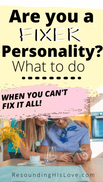 a couple sitting at a table trying to fix something broken with text Do YOU Have a Fixer Personality? Here's How to Tell