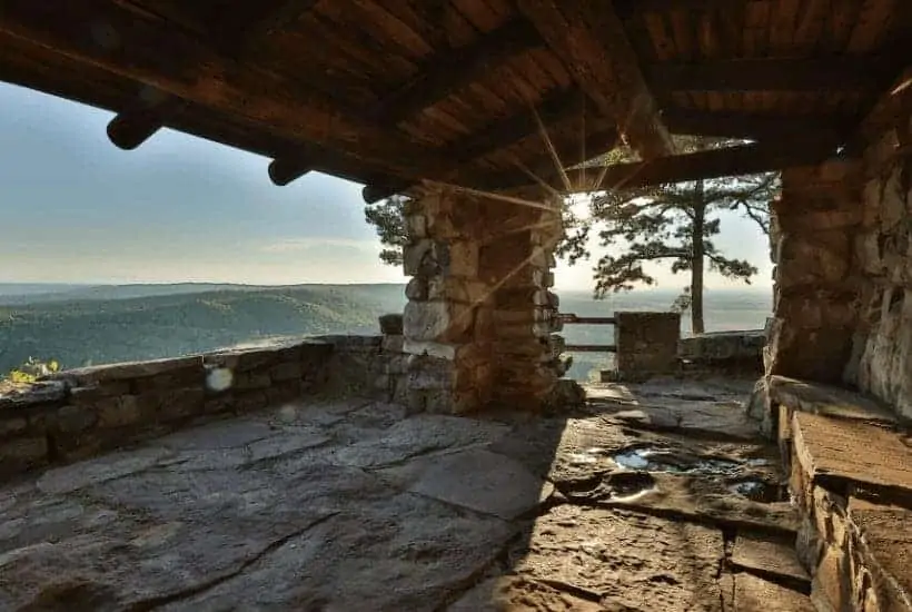 an image of a shelter in in a canyon but the sunshine peeking through along with text God Is Our Refuge And Strength A Psalm 46 Testimony